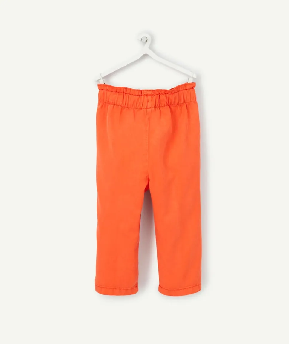 Pantalon droit fille en viscose labellisée rouge