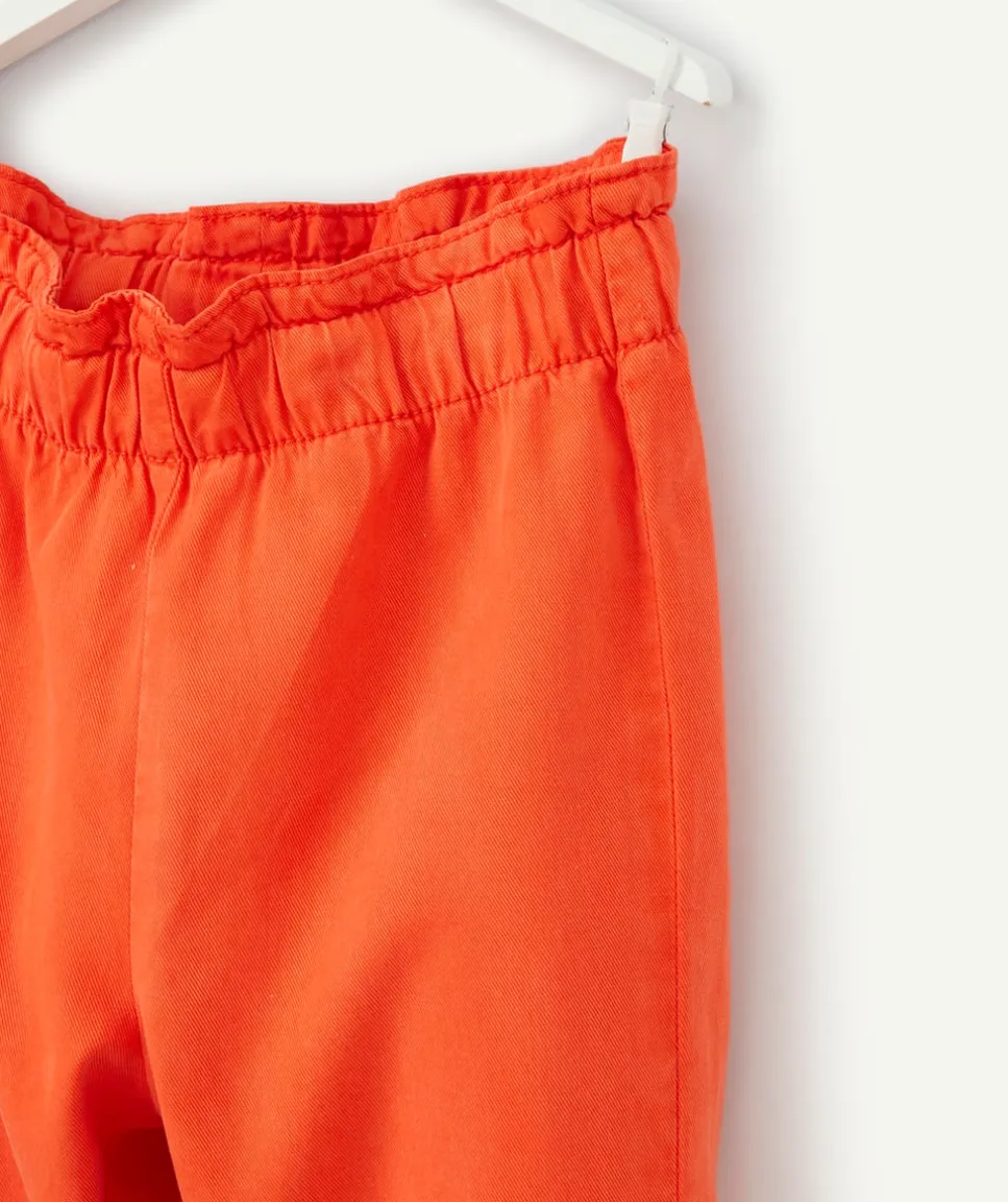 Pantalon droit fille en viscose labellisée rouge