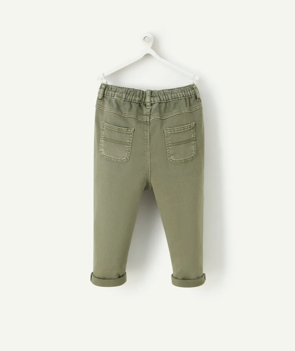 Pantalon droit relax garçon kaki