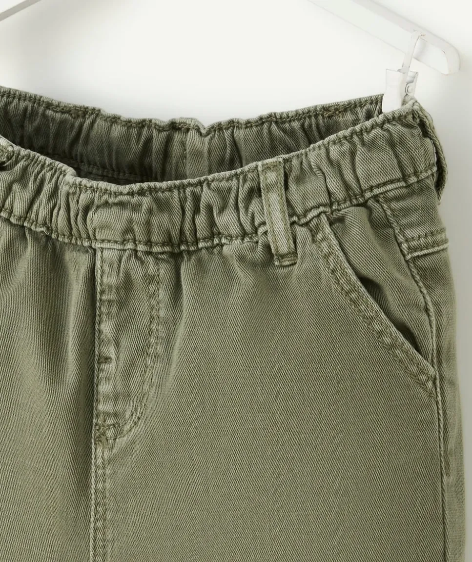 Pantalon droit relax garçon kaki