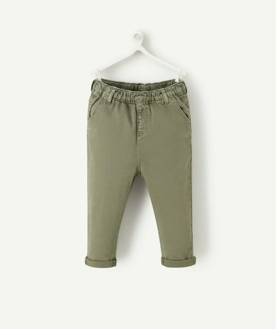 Pantalon droit relax garçon kaki