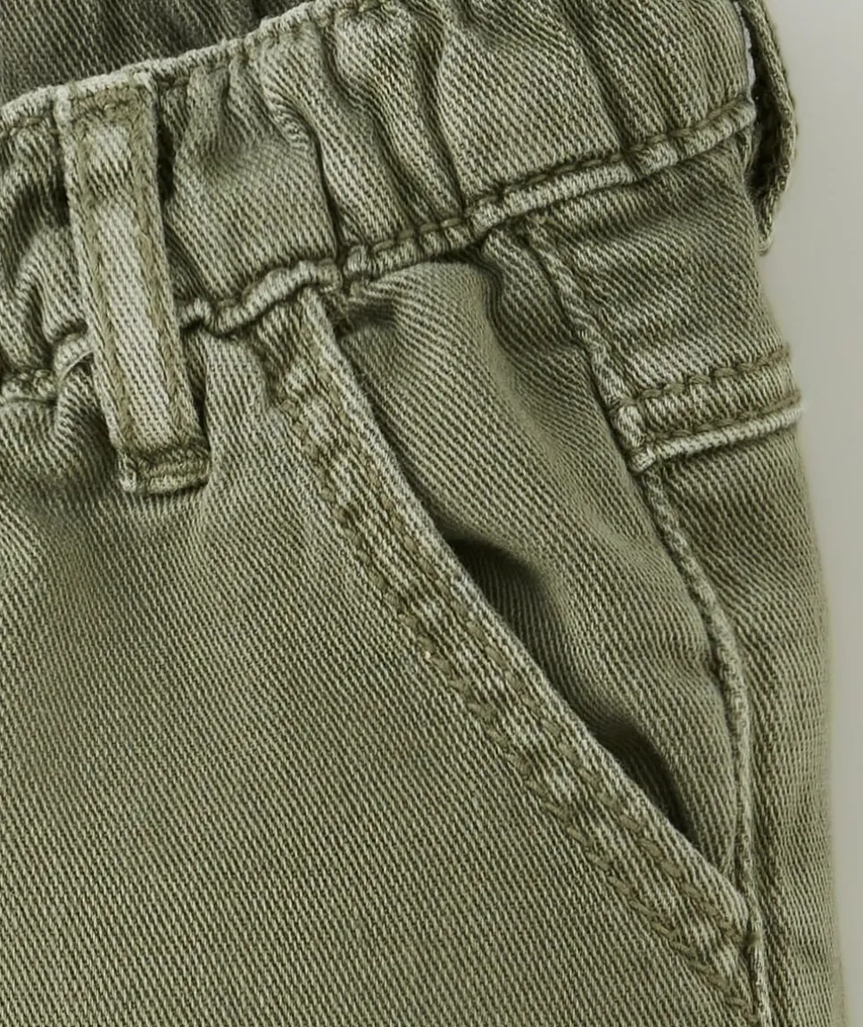 Pantalon droit relax garçon kaki