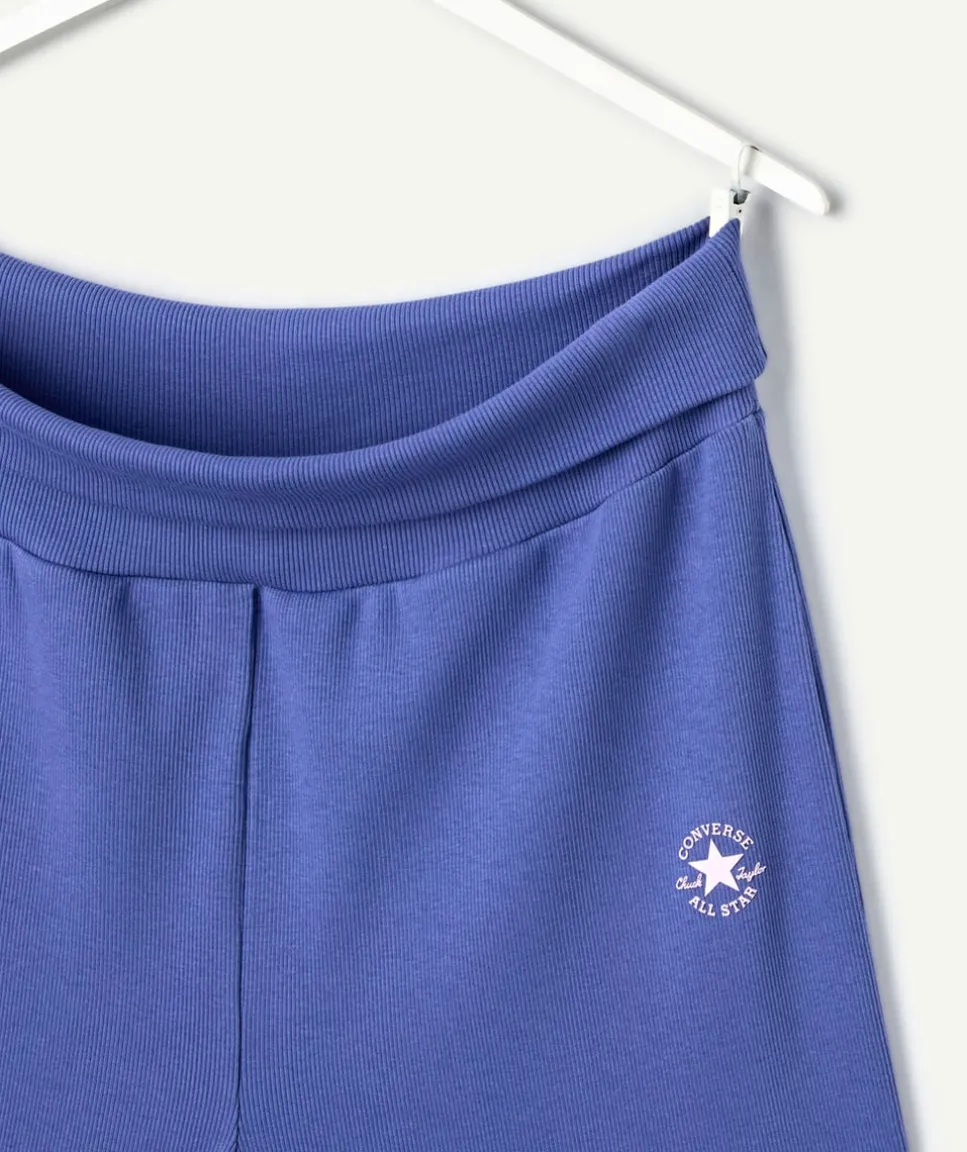 Pantalon fille ample bleu