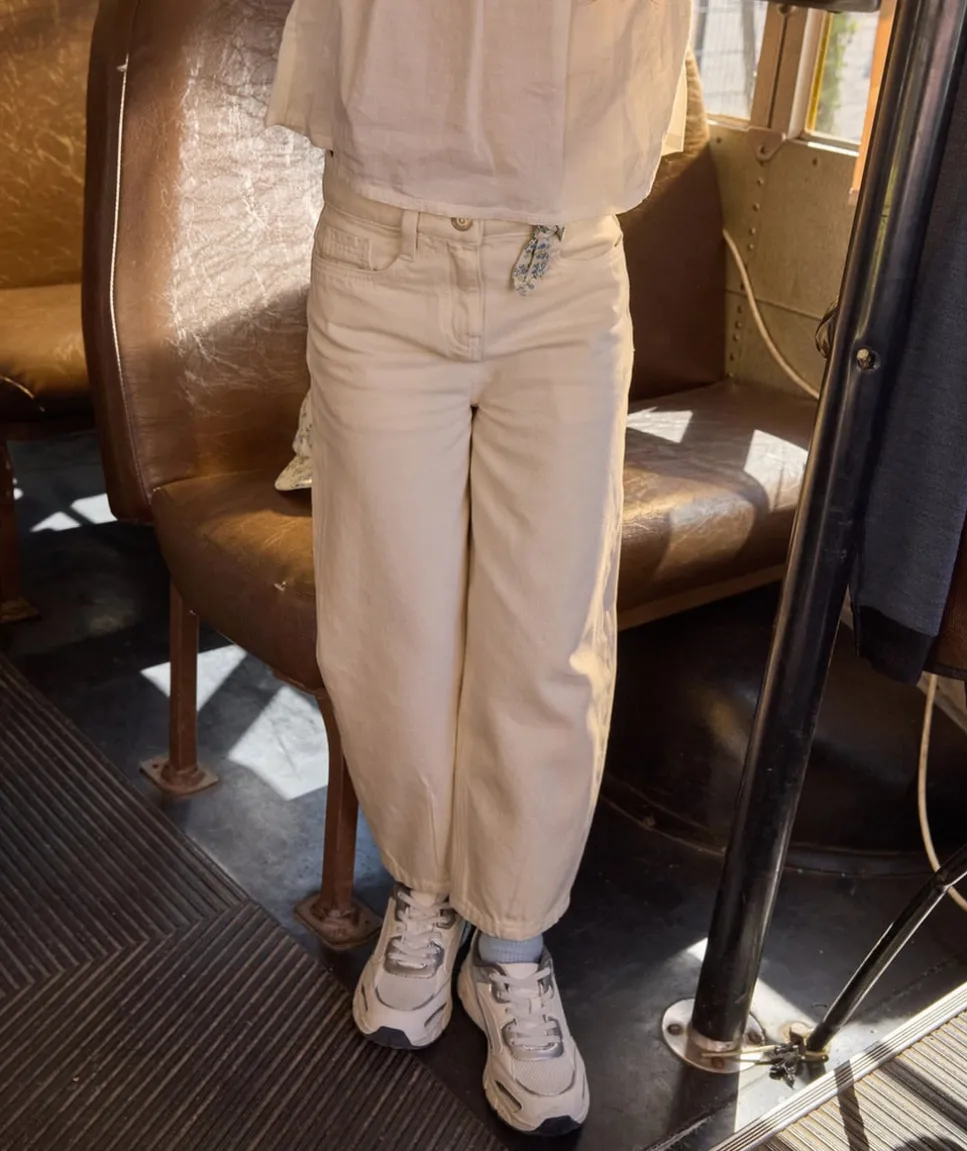 Pantalon fille ballon beige
