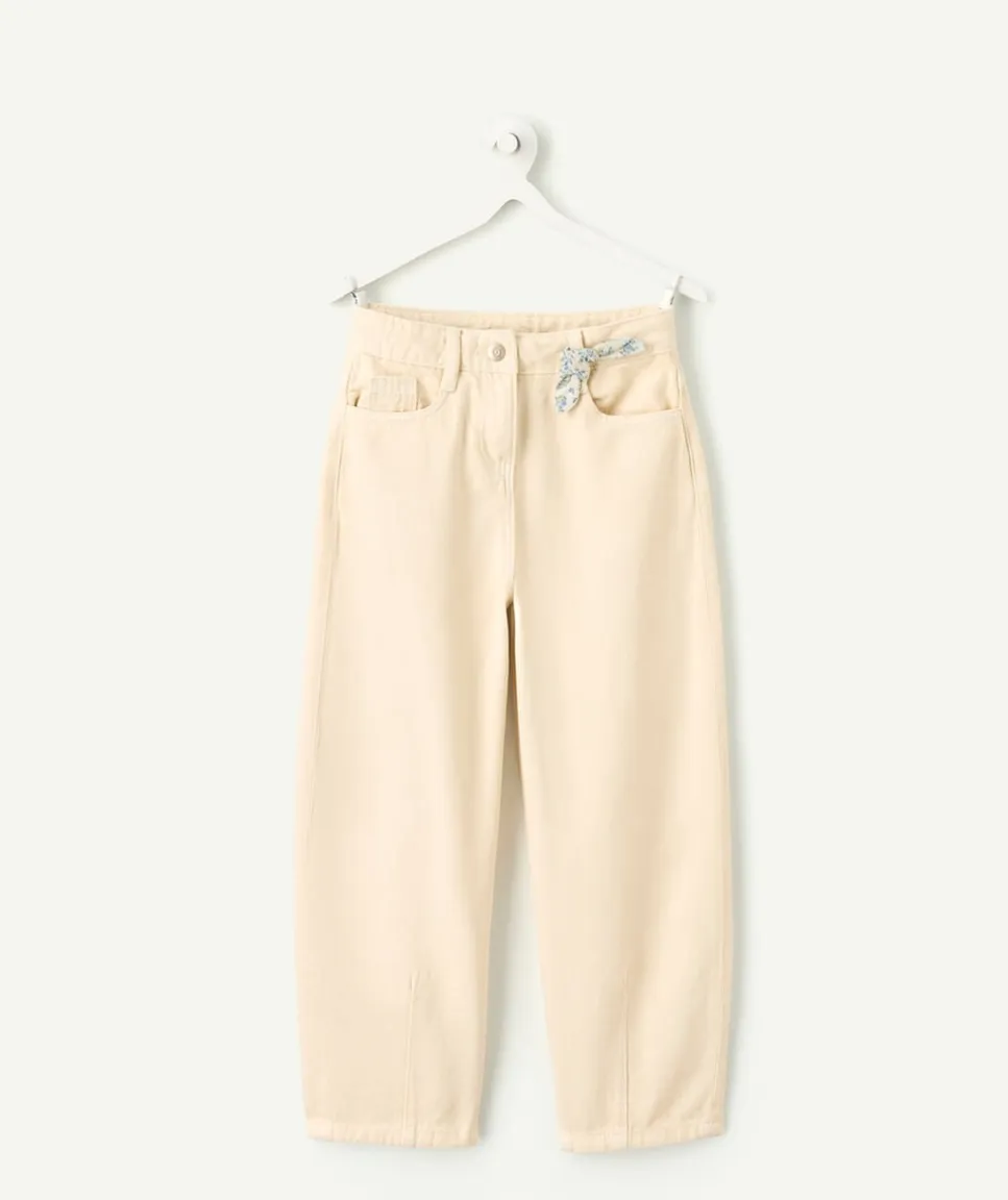 Pantalon fille ballon beige