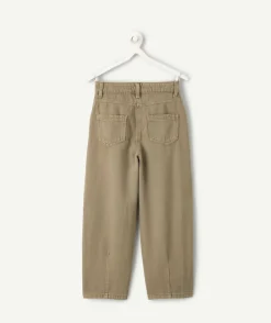 Pantalon fille balloon kaki
