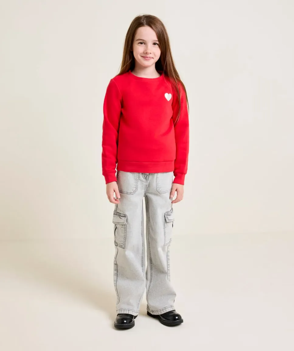 Pantalon fille cargo gris