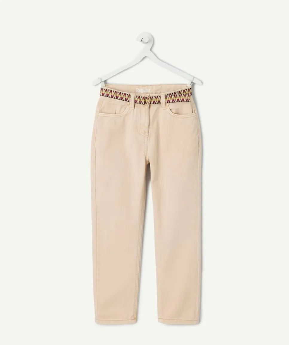 Pantalon fille droit beige