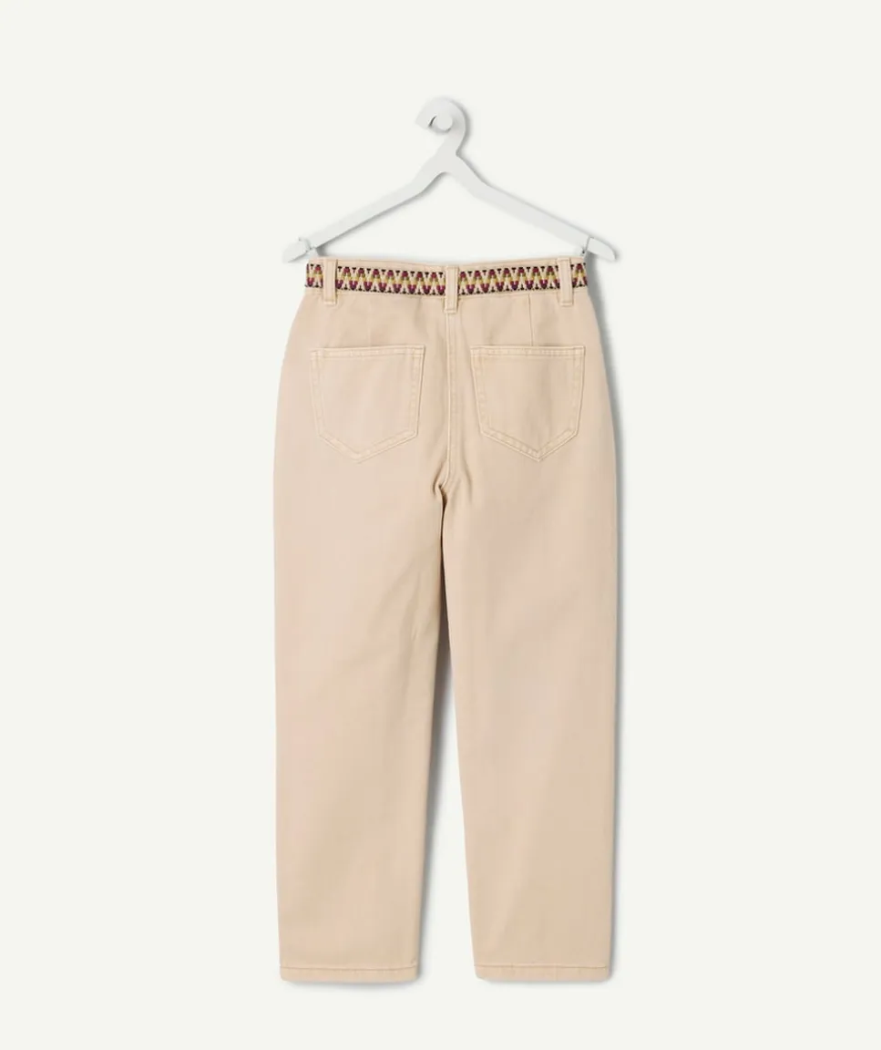 Pantalon fille droit beige