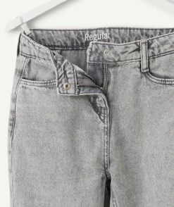 Pantalon fille droit gris