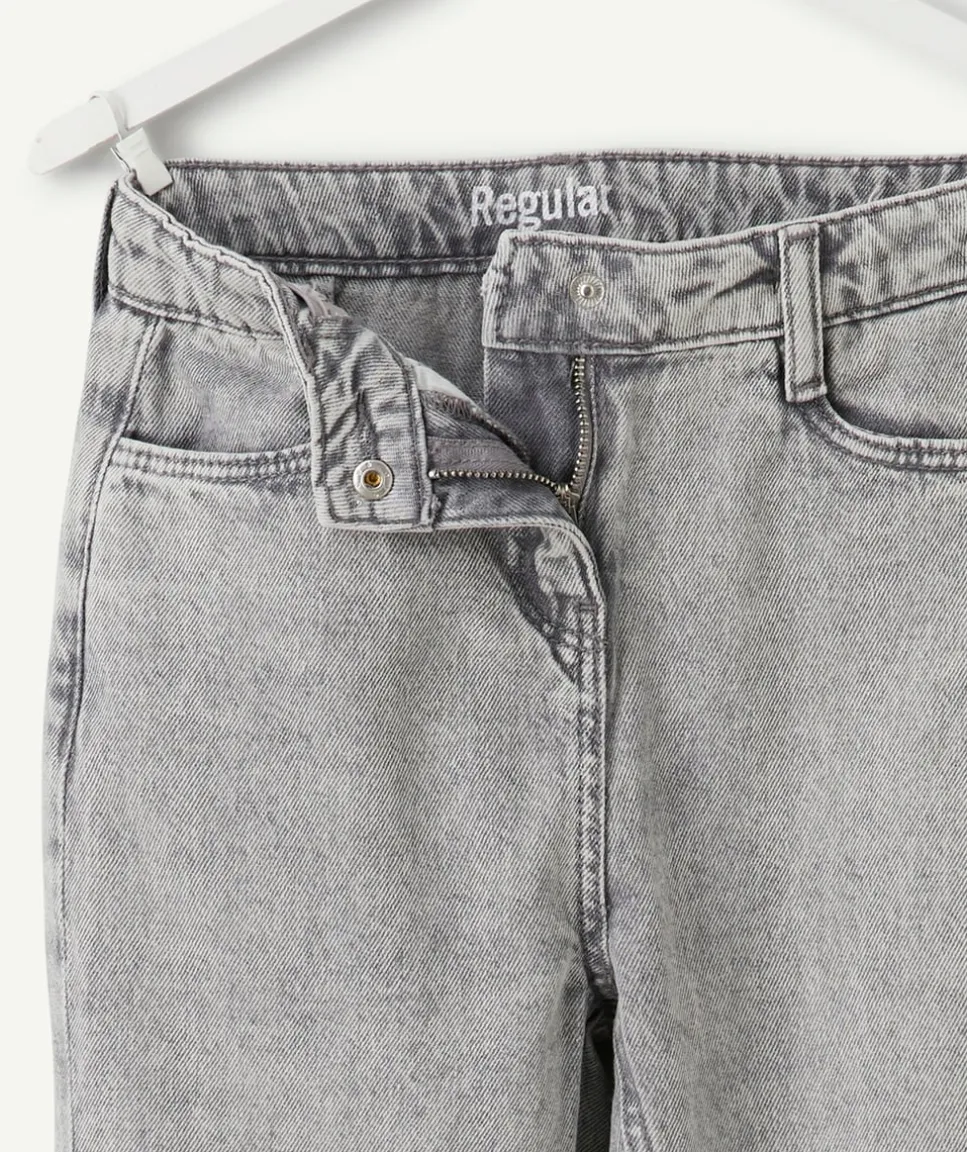 Pantalon fille droit gris