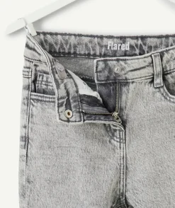 Pantalon fille flared denim gris