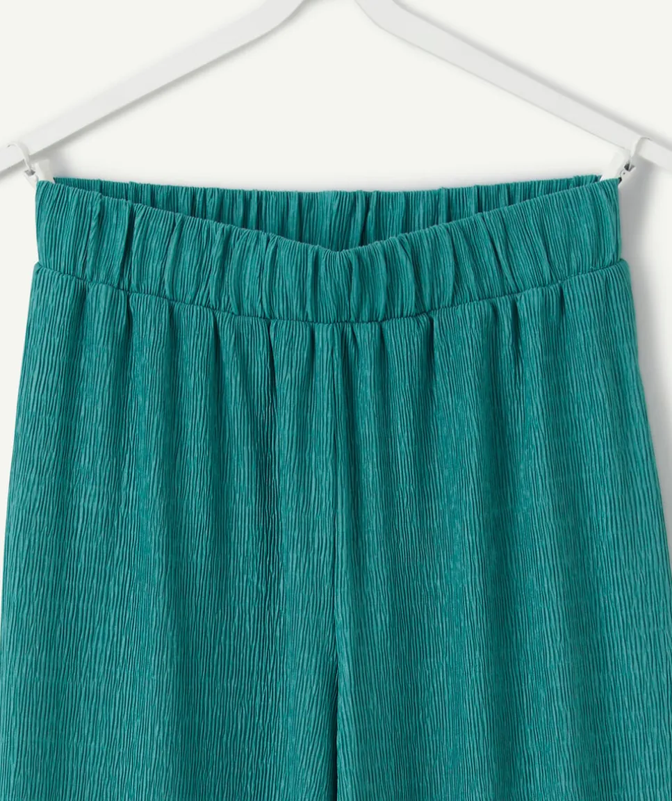 Pantalon fille flared vert