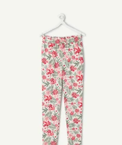 Pantalon fille fluide imprimé floral
