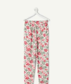 Pantalon fille fluide imprimé floral