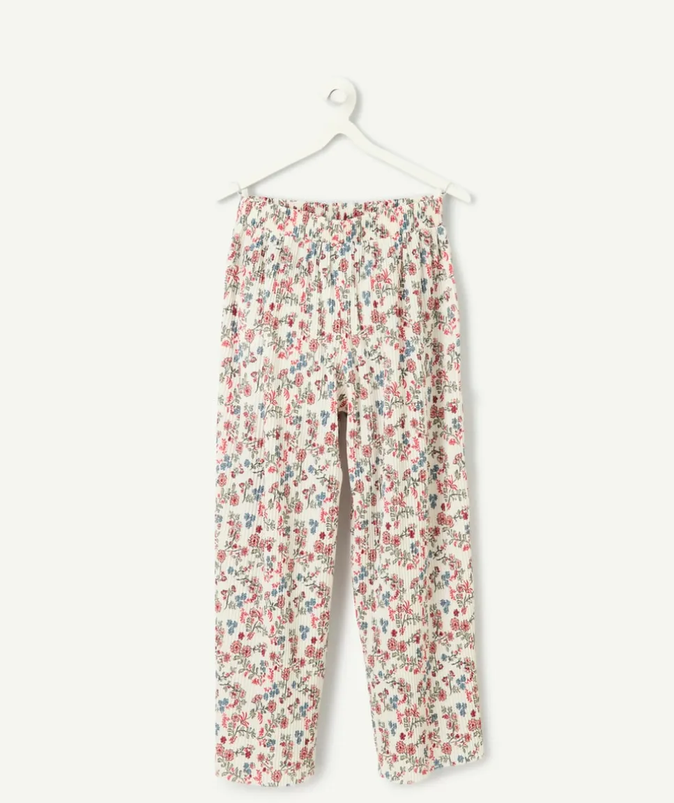 Pantalon fille imprimé floral