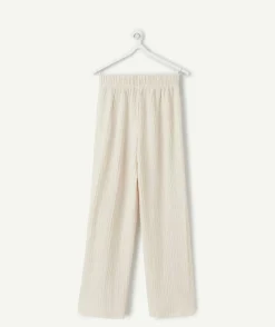 Pantalon fille large beige