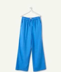 Pantalon fille large bleue