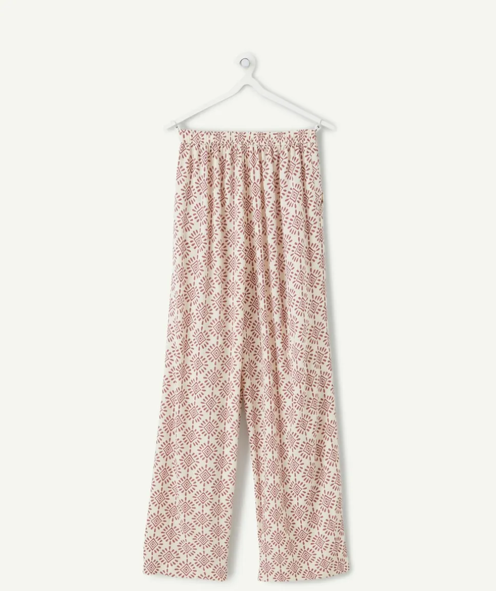 Pantalon fille large imprimé