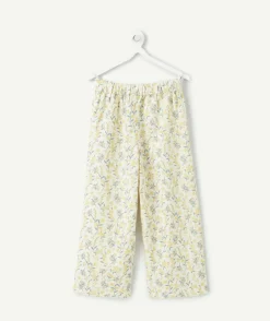 Pantalon fille large imprimé floral