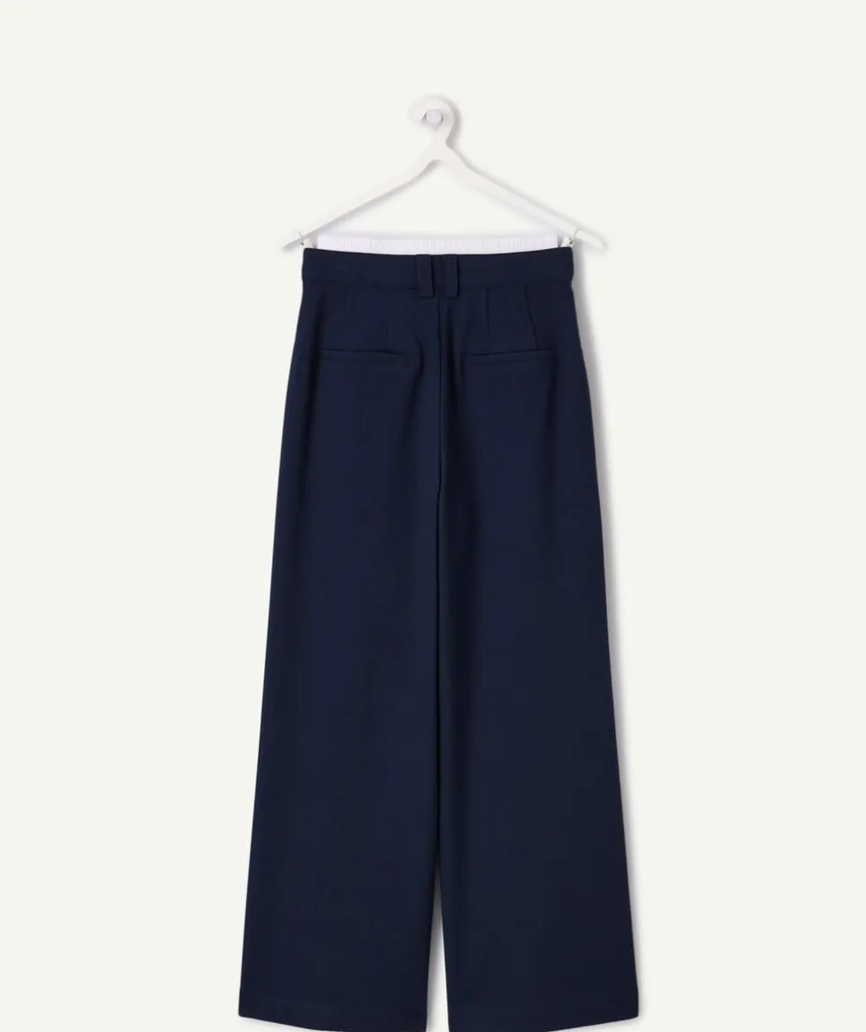 Pantalon fille large marine