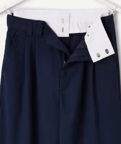 Pantalon fille large marine