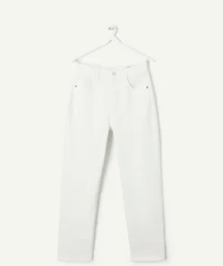 Pantalon fille mom blanc