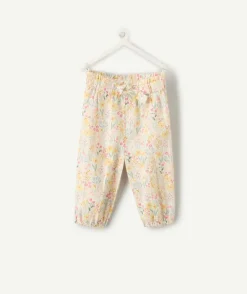 Pantalon fluide bébé fille imprimé floral