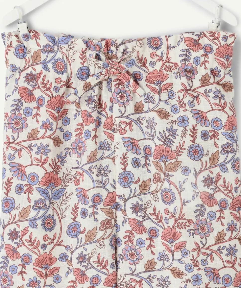 Pantalon fluide bébé fille imprimé floral