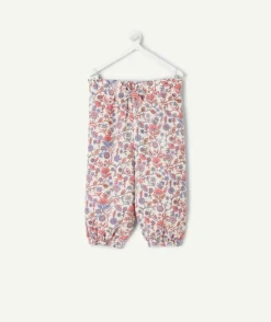 Pantalon fluide bébé fille imprimé floral