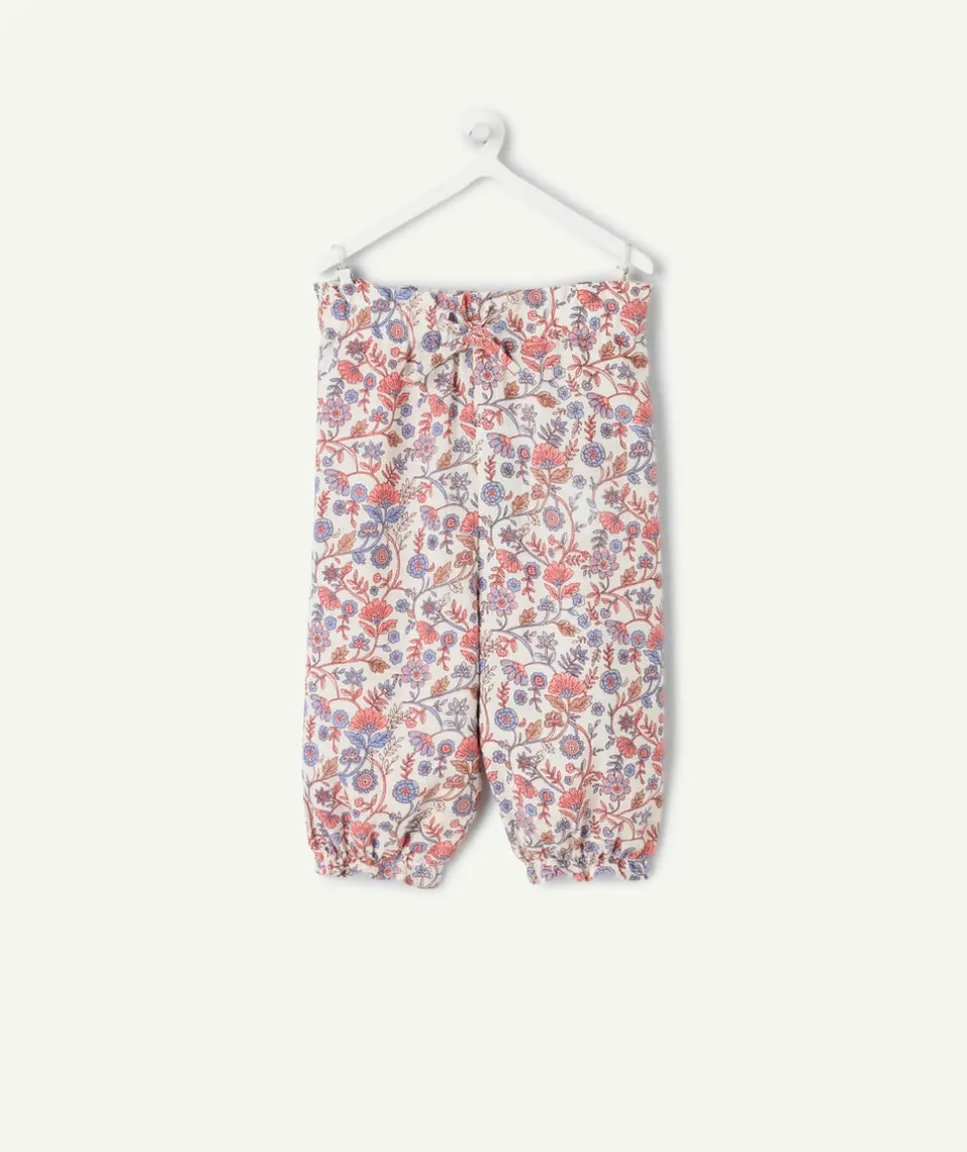 Pantalon fluide bébé fille imprimé floral