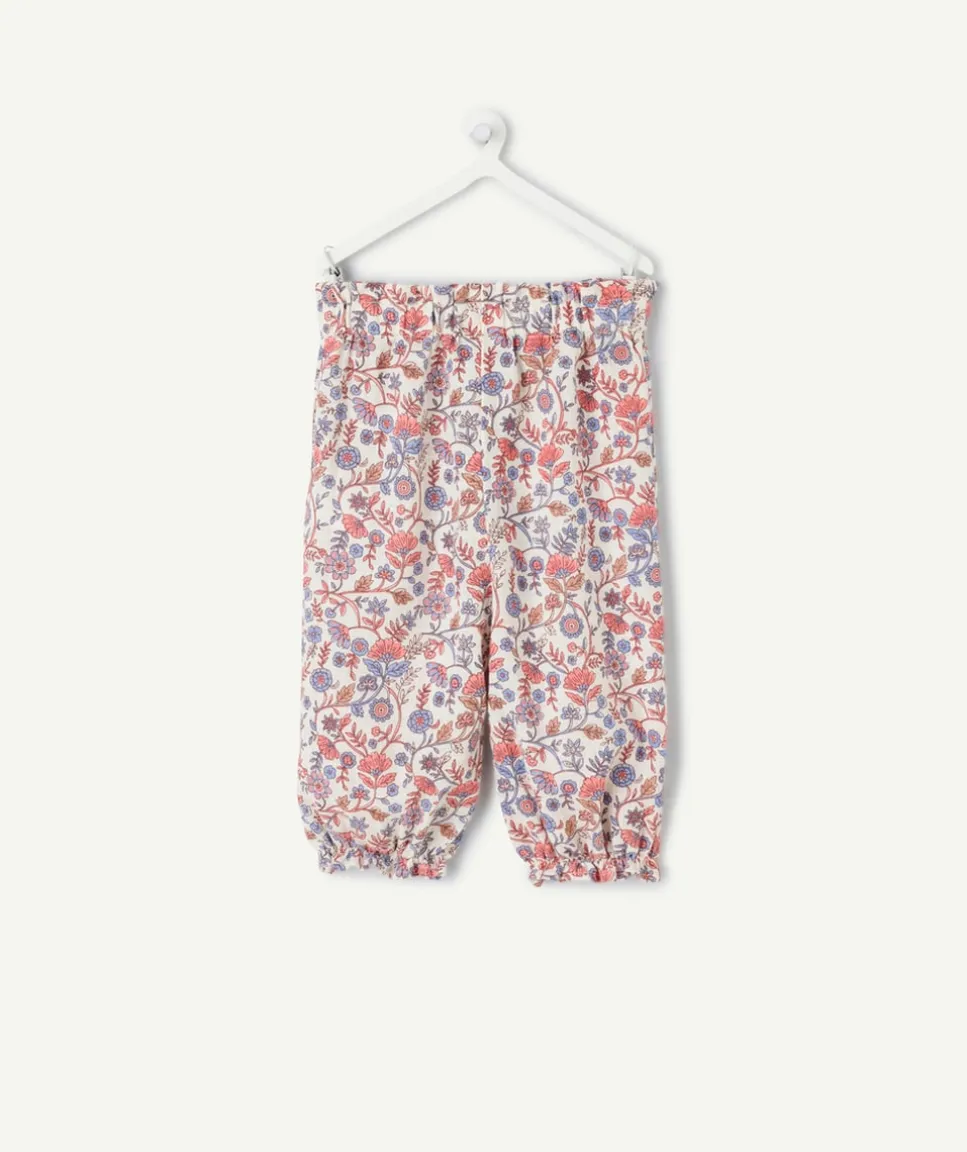 Pantalon fluide bébé fille imprimé floral