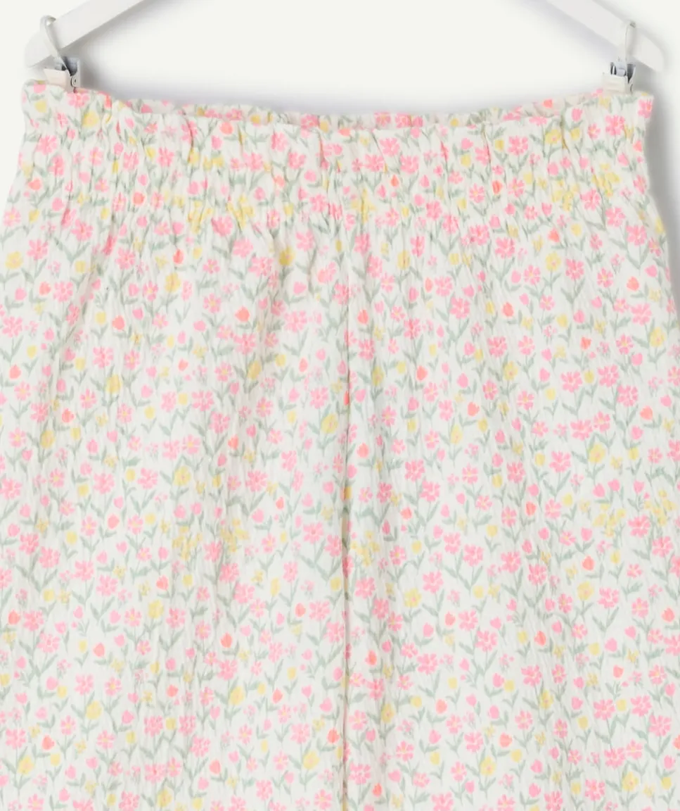 Pantalon fluide bébé fille large imprimé floral