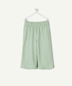 Pantalon fluide bébé fille vert