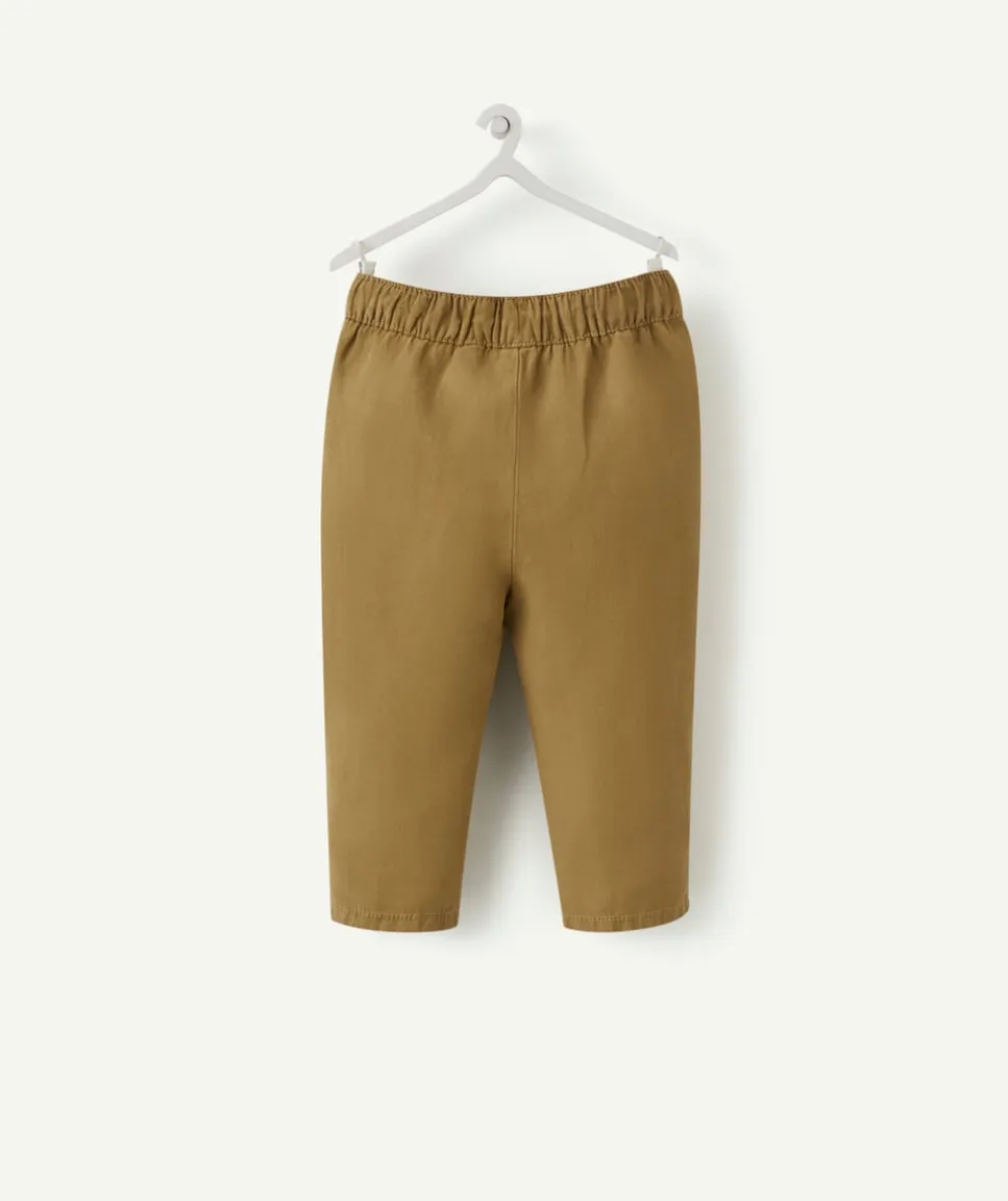 Pantalon fluide bébé garçon kaki avec poches