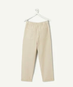 Pantalon garçon beige coupe relax