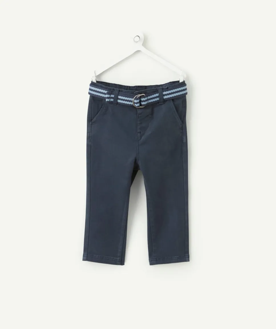 Pantalon garçon bleu marine avec ceinture