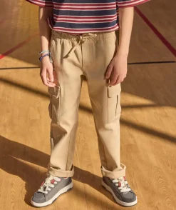 Pantalon garçon droit beige