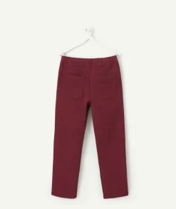 Pantalon garçon droit bordeaux