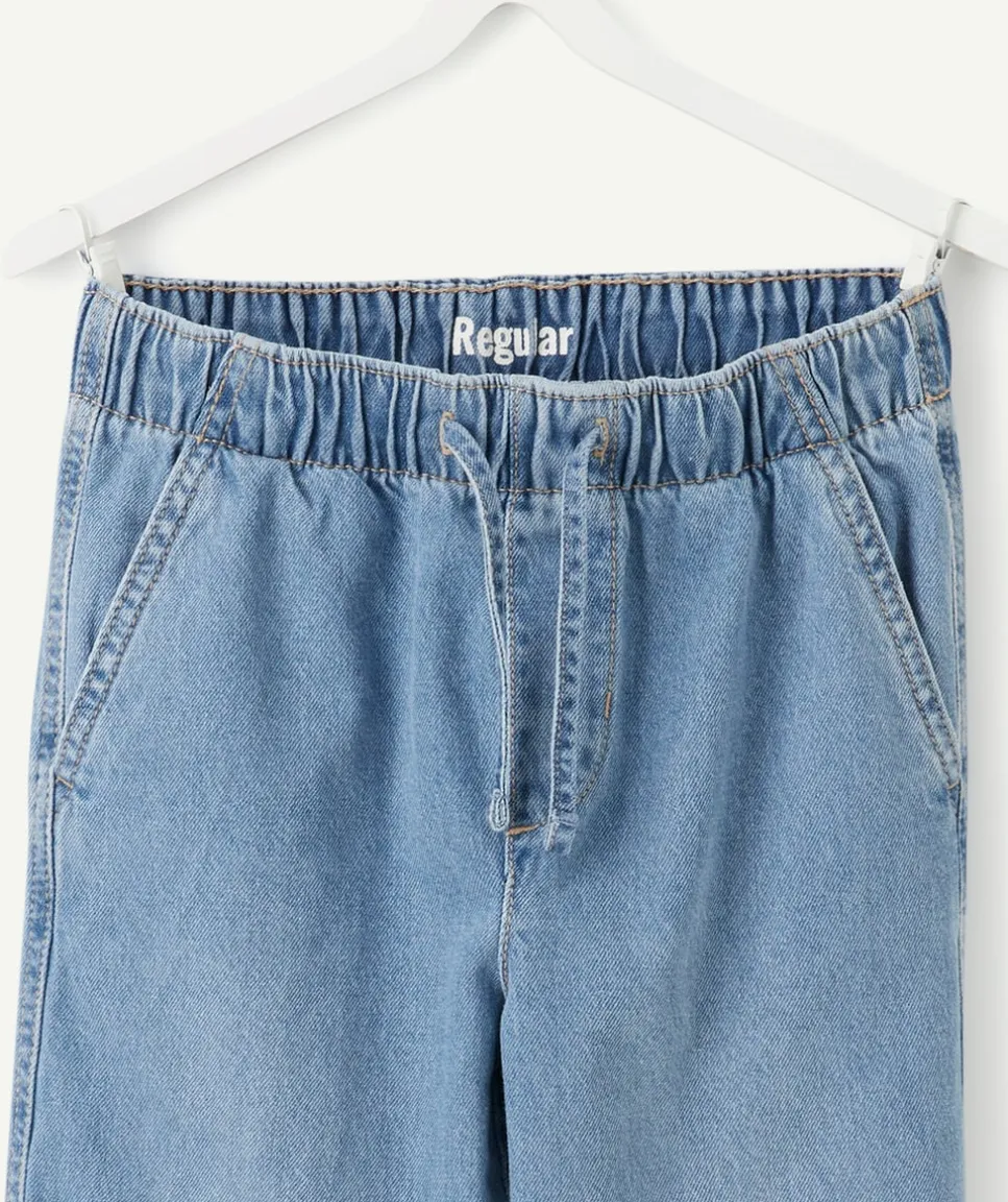 Pantalon garçon droit denim bleu