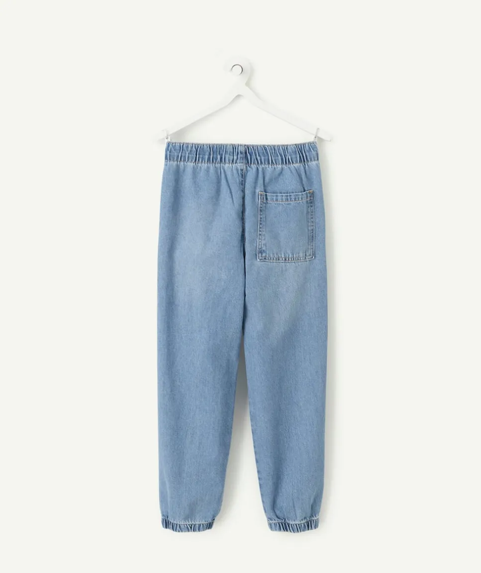 Pantalon garçon droit denim bleu