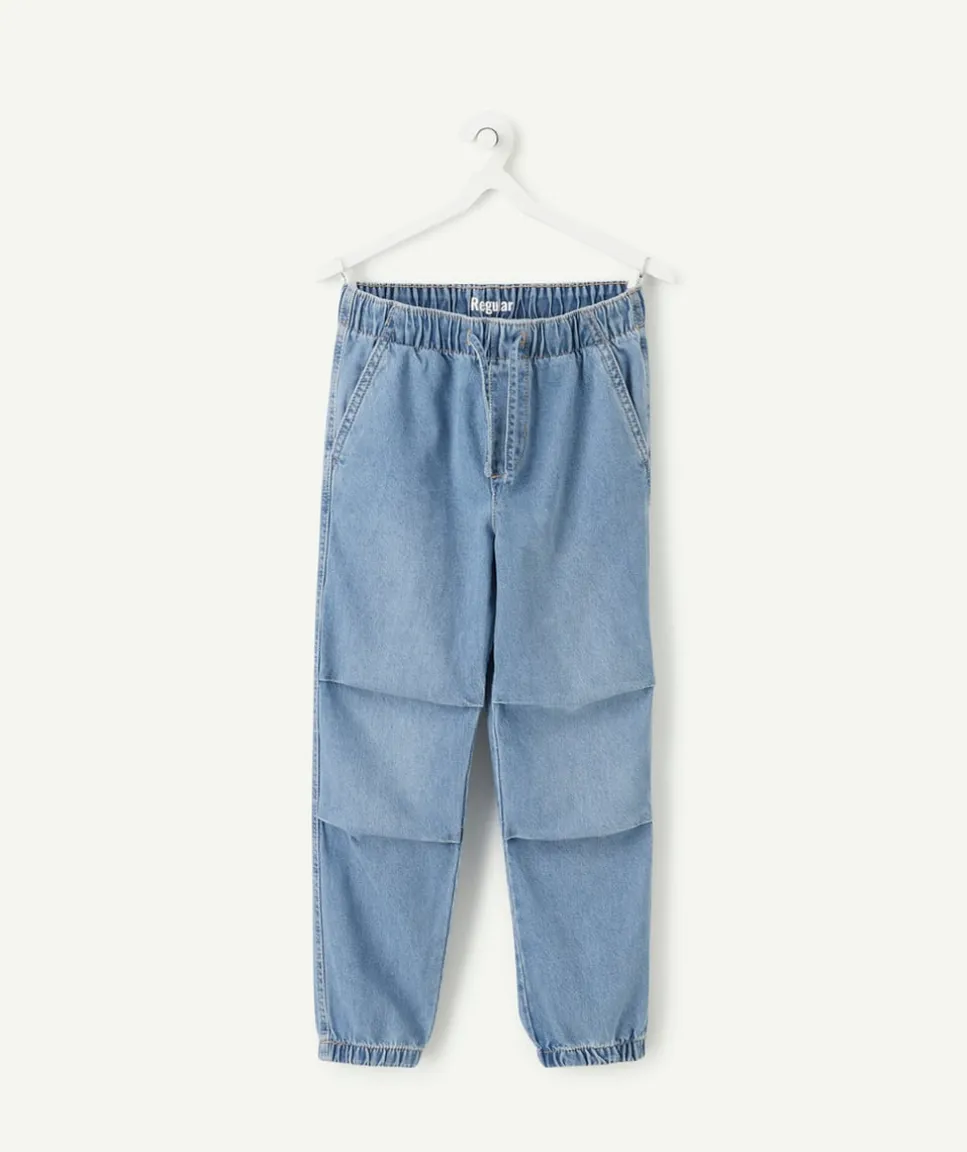 Pantalon garçon droit denim bleu