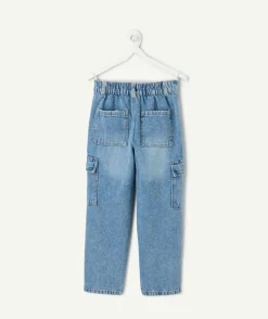 Pantalon garçon droit denim bleu