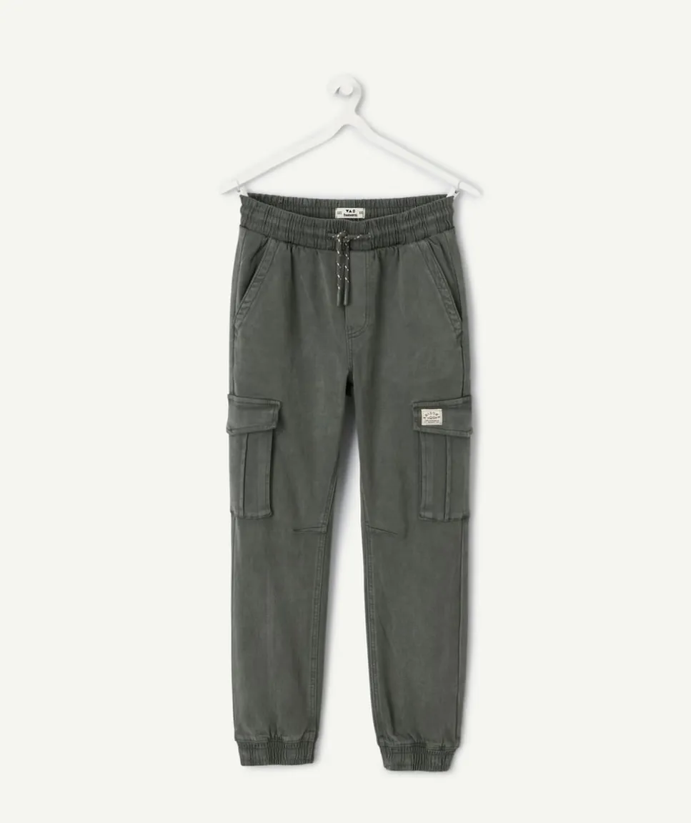 Pantalon garçon jogger vert foncé