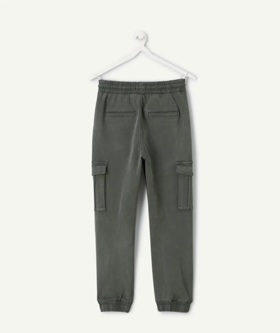 Pantalon garçon jogger vert foncé