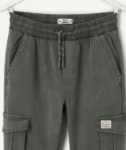 Pantalon garçon jogger vert foncé
