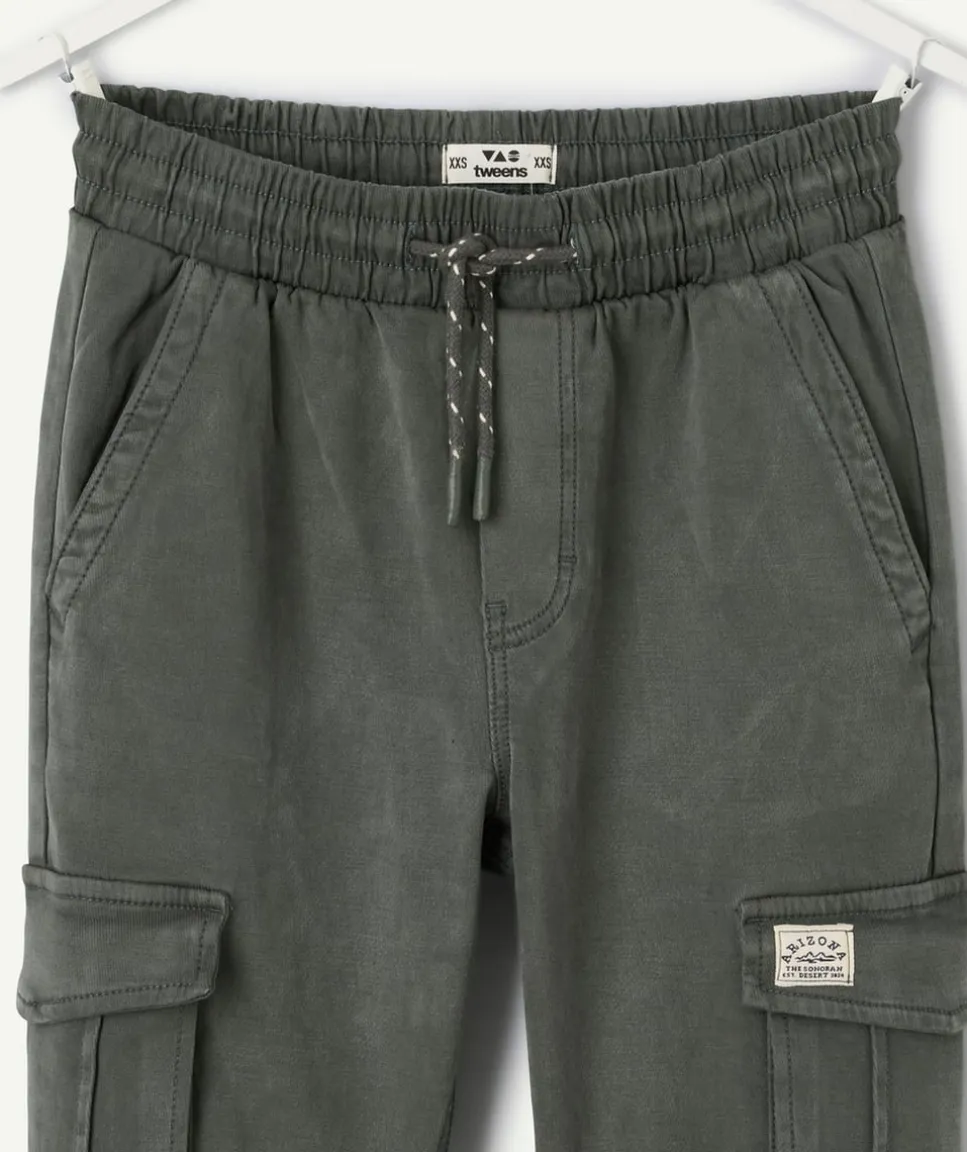 Pantalon garçon jogger vert foncé