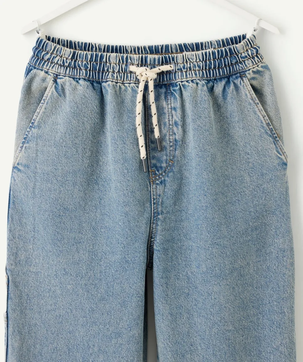 Pantalon garçon large denim clair