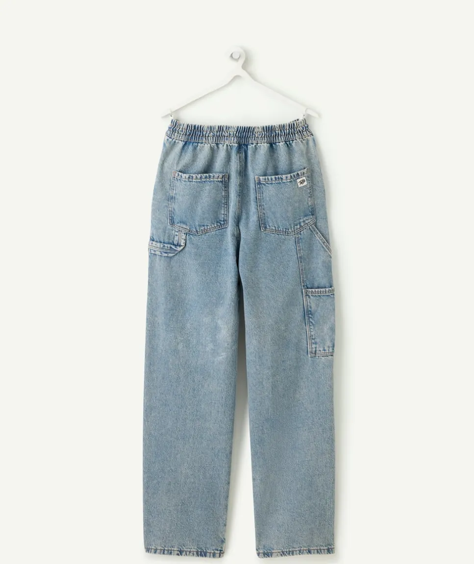 Pantalon garçon large denim clair
