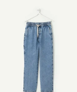 Pantalon garçon large denim foncé
